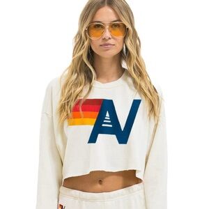 NWT Logo Cropped Aviator Nation Sweatshirt